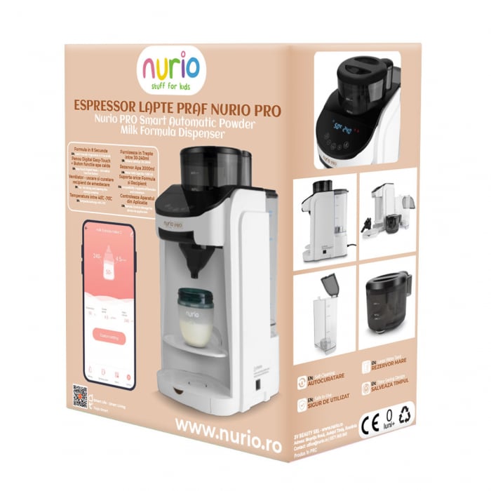Espressor Lapte Praf Nurio PRO cu Aplicatie Mobila , Functie de Apa Calda si Autocuratare la 90° [6]