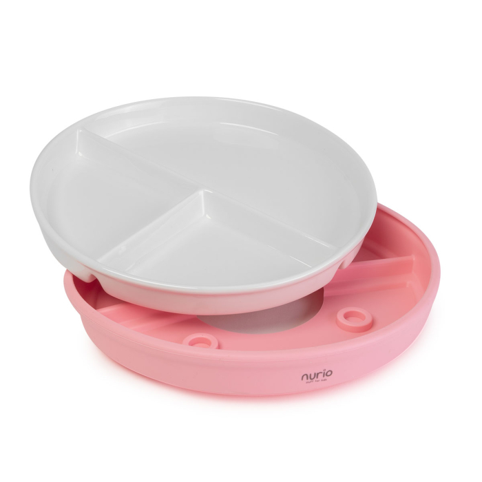 Farfurie compartimentata din ceramica cu protectie din silicon Nurio -Roz [2]