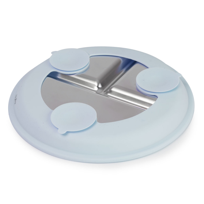 Farfurie compartimentata din inox cu protectie din silicon Nurio - Albastru [3]