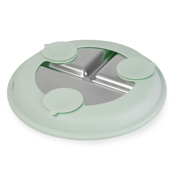 Farfurie compartimentata din inox cu protectie din silicon Nurio - Verde [3]