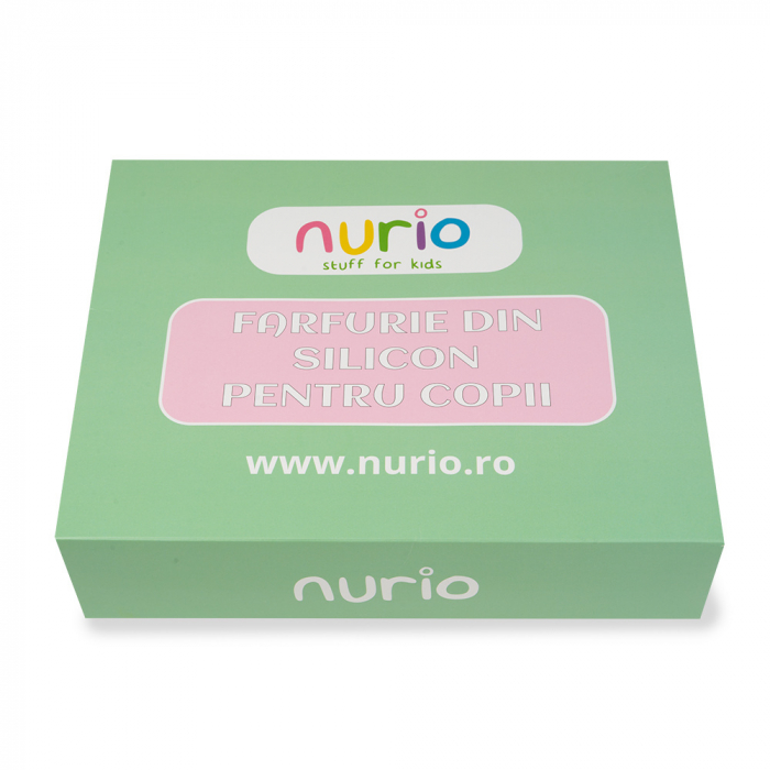 Farfurie din Silicon cu Pai pentru Copii - Roz [4]