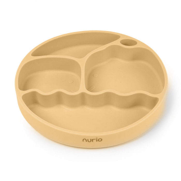 Farfurie din Silicon cu Pai pentru Copii - Galben [2]