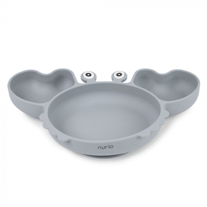 Farfurie din Silicon pentru Copii - Crab Gri [3]