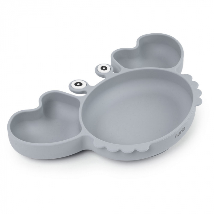 Farfurie din Silicon pentru Copii - Crab Gri [2]