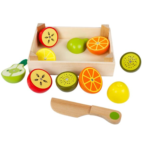 Fructe din Lemn in Tavita - 11 Piese Montessori [3]