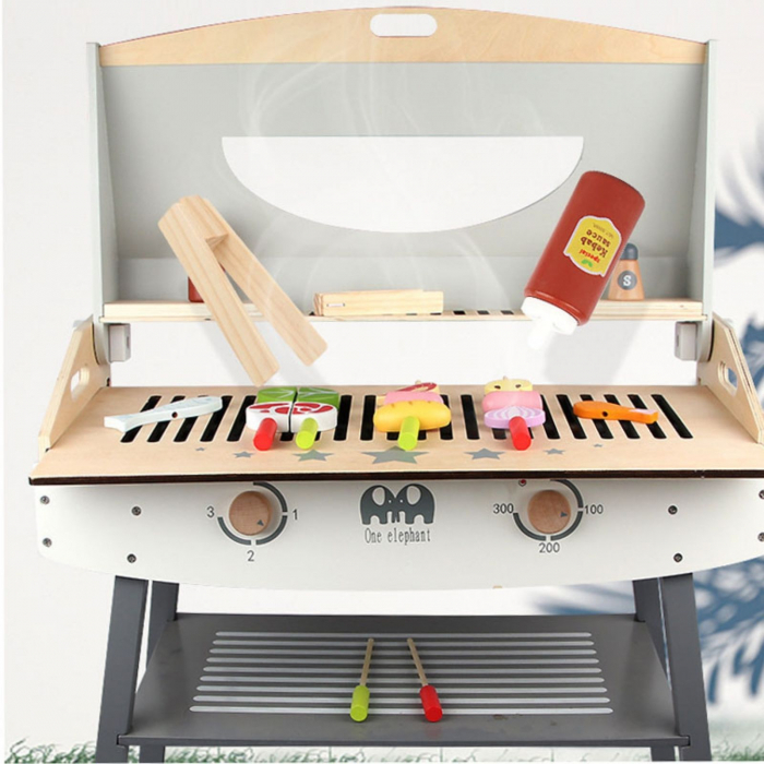 Gratar de Jucarie din Lemn Copii Barbecue - Grill de Jucarie [6]