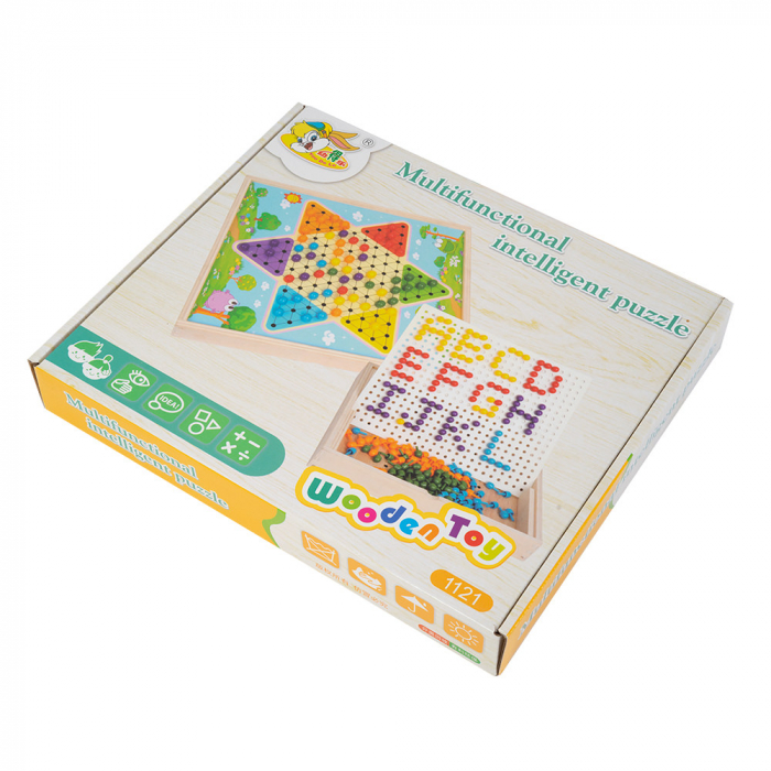 Joc Creativ Multifunctional din Lemn de Indemanare si Memorie [2]