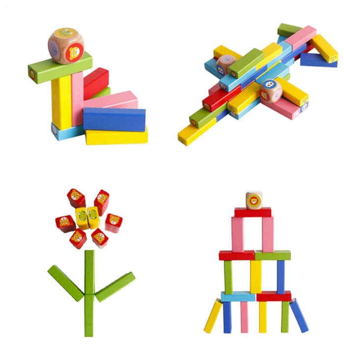 Joc Montessori din Lemn Multifunctional 5 in 1 -''Stacking Tower" [5]