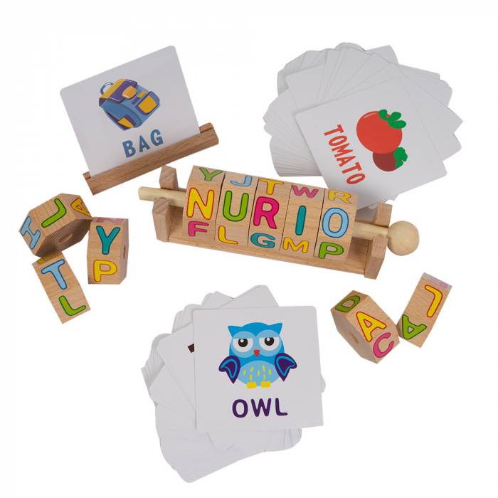 Joc Educativ Montessori din Lemn cu Litere - "Alphabet Magic Cube" [2]