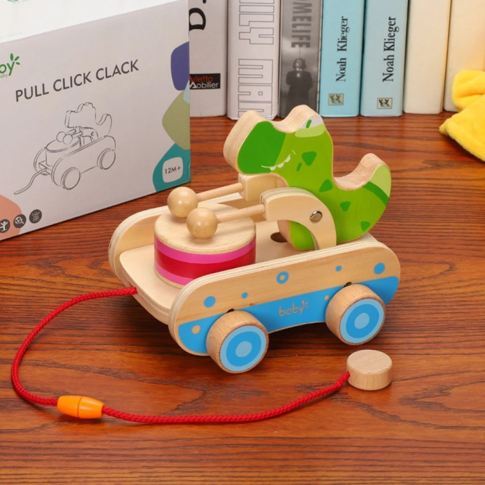 Jucarie de Tras din Lemn - Crocodil Montessori [3]