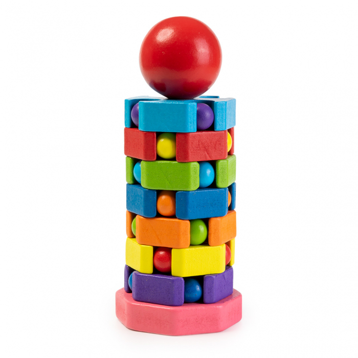 Jucarie din Lemn tip Puzzle - Turn Pentru Stivuit Montessori [2]