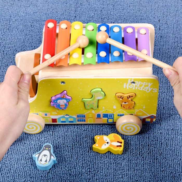 Jucarie Educationala din Lemn Xilofon - Jucarie de Tras si Sortat Montessori [2]