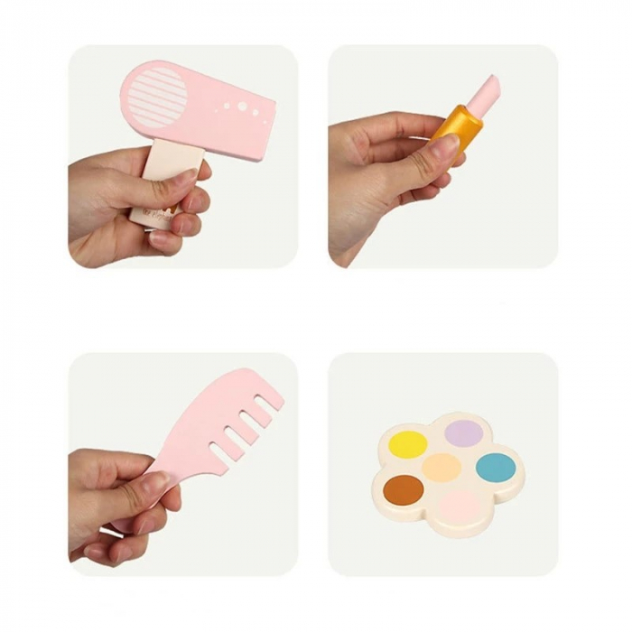 Mini Masuta de Infrumusetare din Lemn cu Oglinda si Accesorii [4]