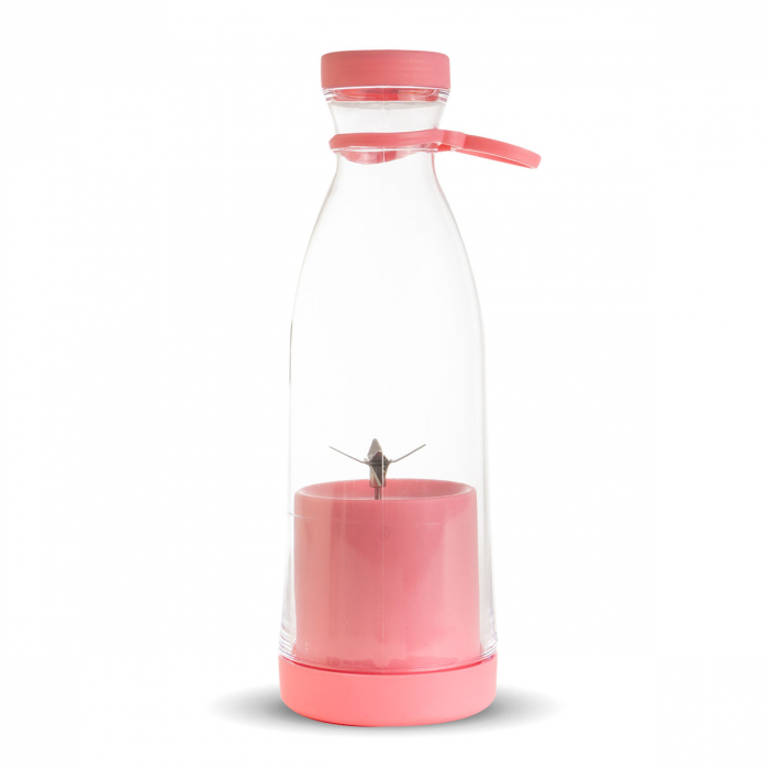 Mini blender portabil roz, multifunctional, incarcare usb, capacitate 420 ml