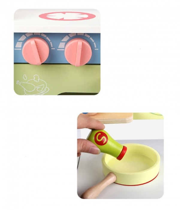 Mini Set de Bucatarie din Lemn cu Accesorii [9]