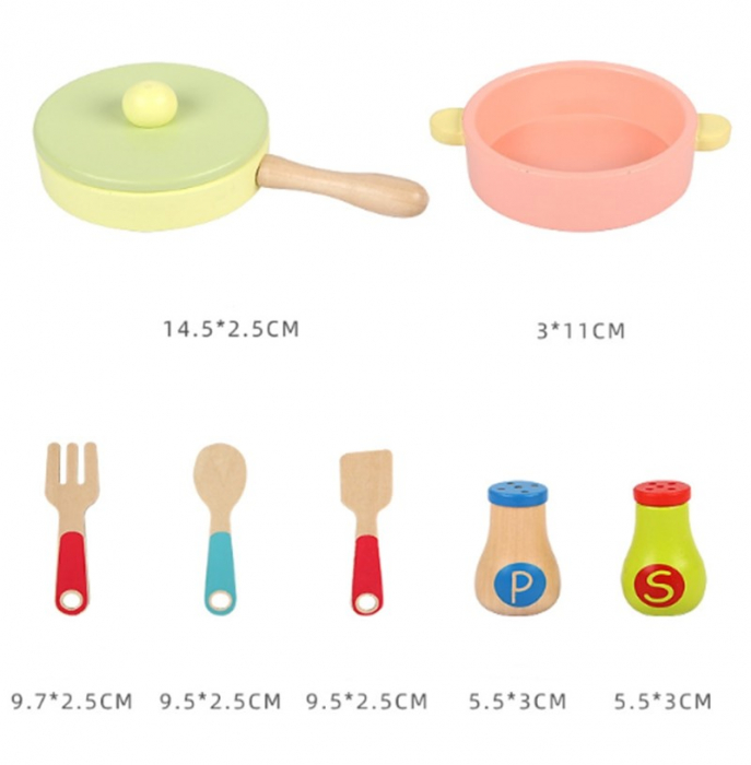 Mini Set de Bucatarie din Lemn cu Accesorii [8]