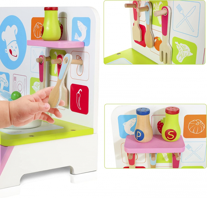 Mini Set de Bucatarie din Lemn cu Accesorii - Aragaz [6]