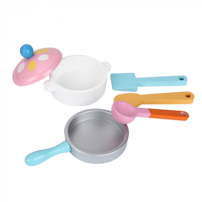 Mini Set de Bucatarie din Lemn Roz cu Accesorii si Inimioara [4]