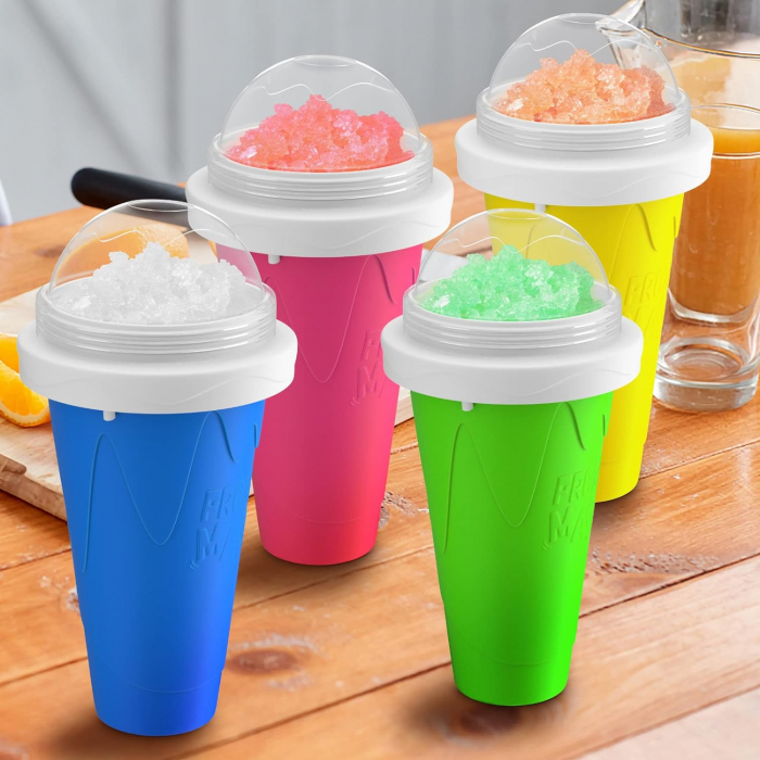 Pahar pentru Facut Slushy, MilkShake si Suc Inghetat - Roz [11]