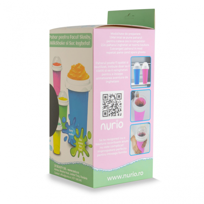 Pahar pentru Facut Slushy, MilkShake si Suc Inghetat - Roz [12]