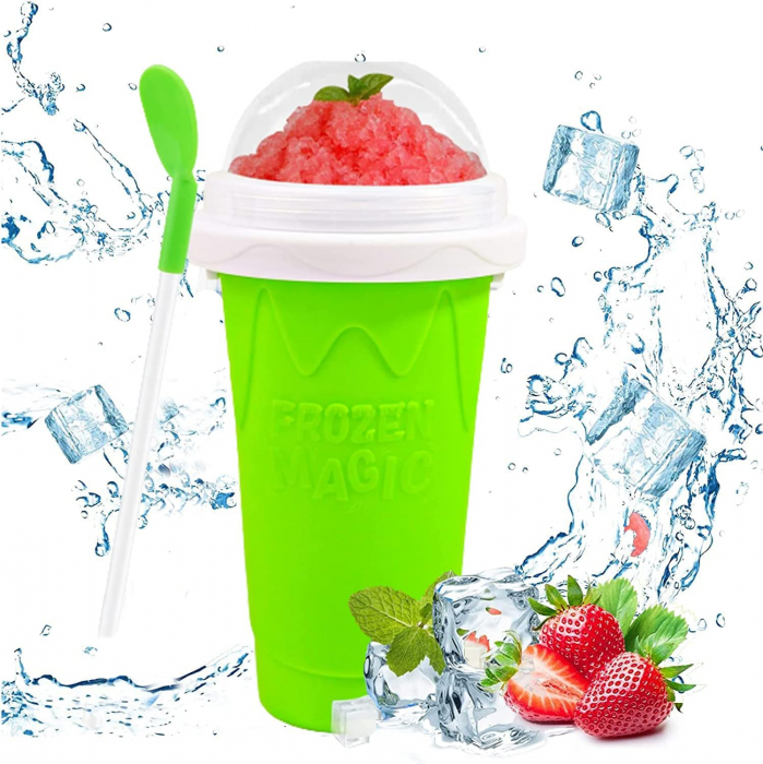 Pahar pentru Facut Slushy, MilkShake si Suc Inghetat - Verde [5]