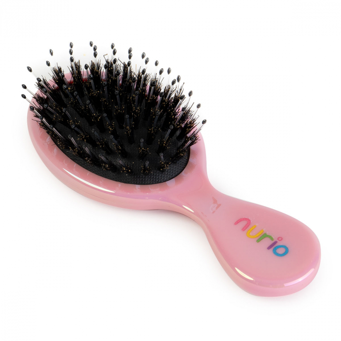 Perie cu Peri de Mistret si Peri Ionici din Nailon 17.5 cm Roz Cameleon - Nurio [2]