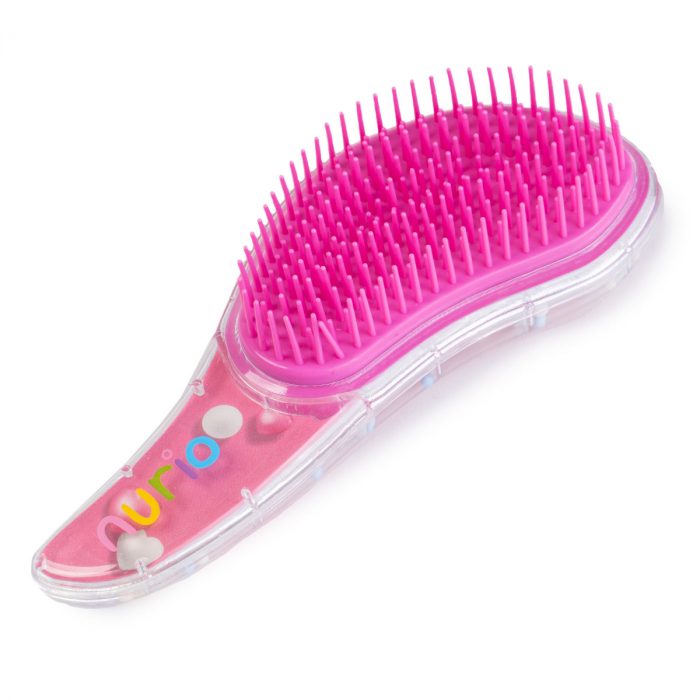 Perie de Par pentru Descalcirea Parului cu Bilute si Desen Flamingo 15 cm - Nurio [2]