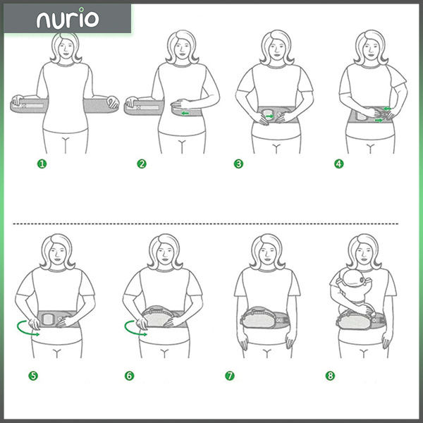 Port bebe ergonomic cu scaunel visiniu [3]