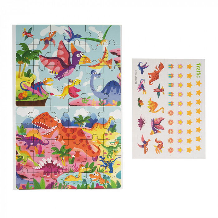 Puzzle 3 in 1 din Lemn - Dinozauri [5]