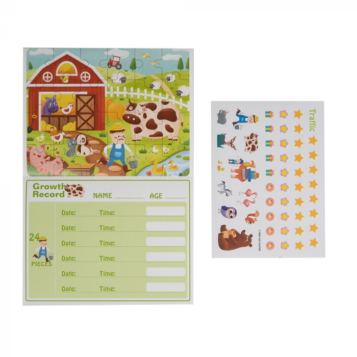 Puzzle 3 in 1 din Lemn - Ferma [4]