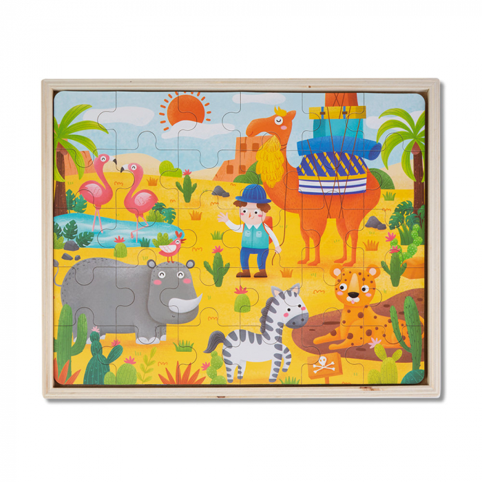 Puzzle 3 in 1 din Lemn - Ferma [3]