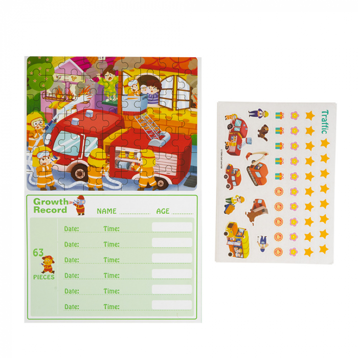 Puzzle 3 in 1 din Lemn - Masini [5]