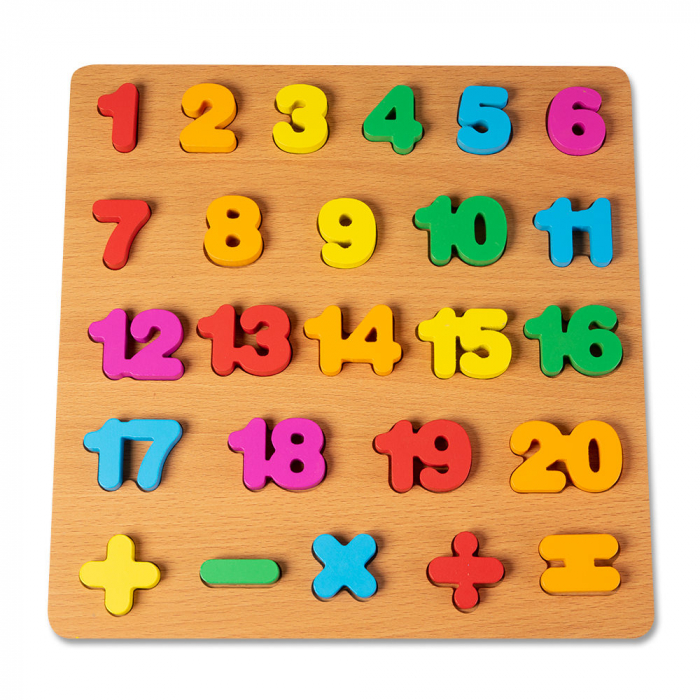 Puzzle 3D din Lemn cu Cifre si Simboluri [1]