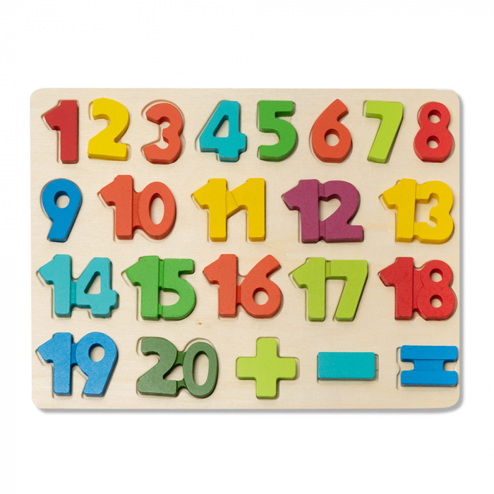 Puzzle 3D din lemn cu cifre si simboluri [1]
