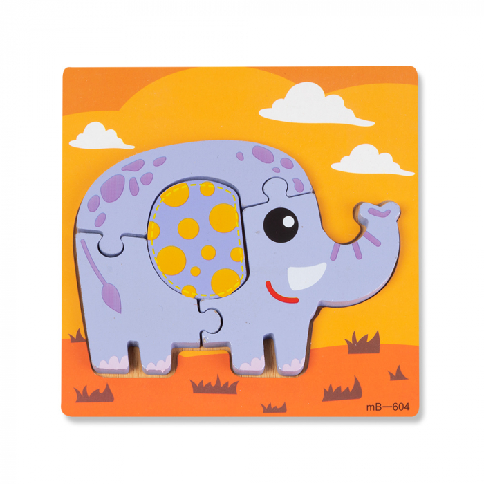 Puzzle 3D Elefant, 4 Piese [1]