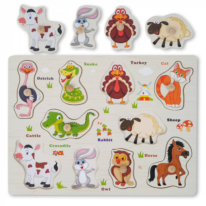 Puzzle din Lemn cu Animale [2]