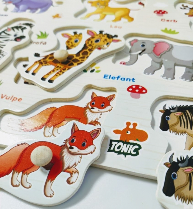Puzzle din Lemn cu Animale [5]