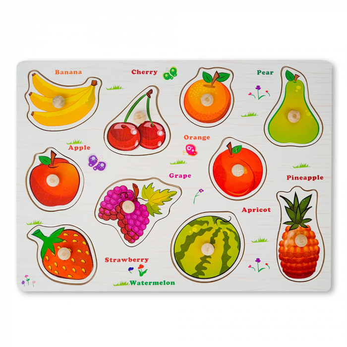 Puzzle din Lemn cu Fructe Montessori [2]