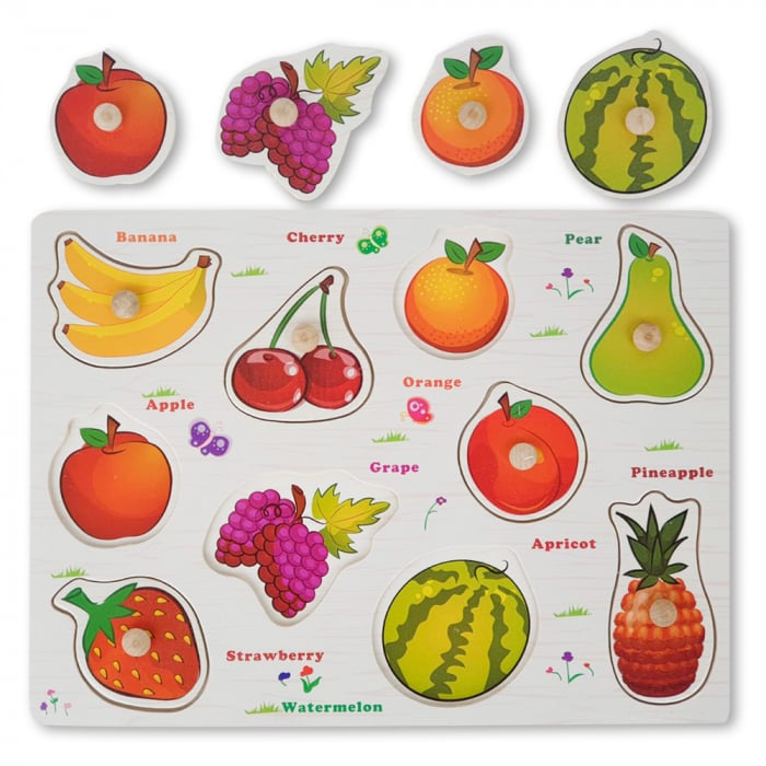 Puzzle din lemn cu fructe Montessori [1]