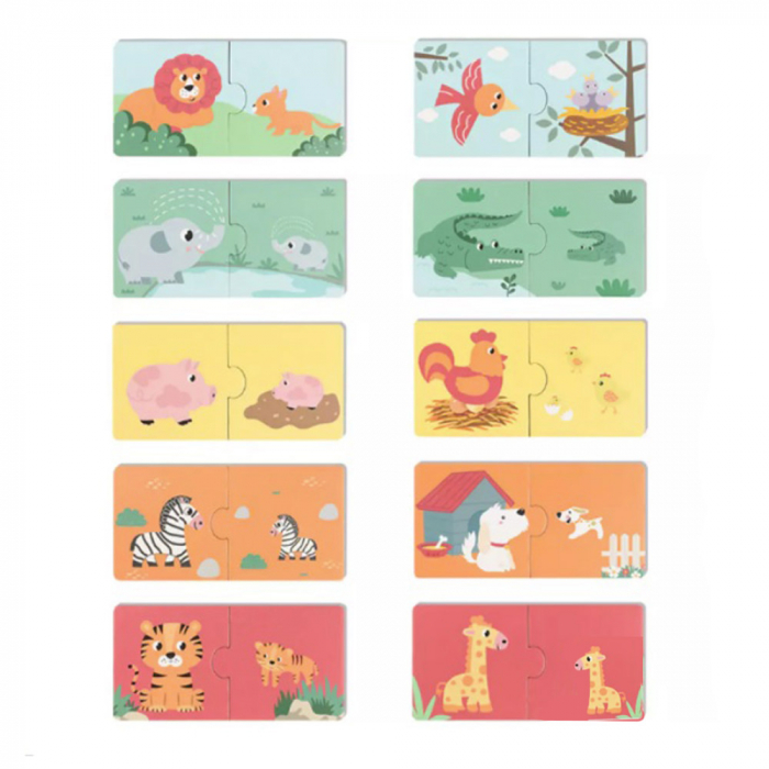 Puzzle din Lemn de Asociere in Cutie Montessori [2]