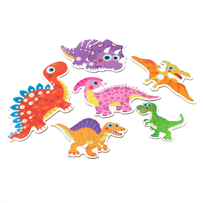 Puzzle din Lemn in Cutie - Dinozauri [2]