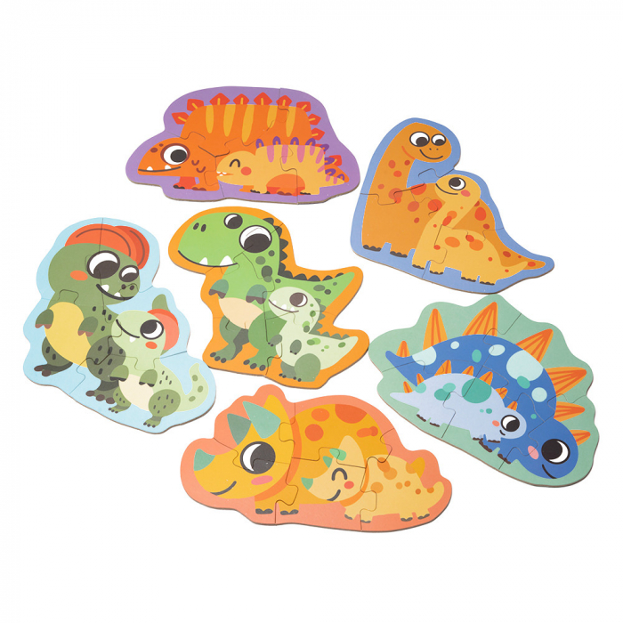 Puzzle din Lemn in Cutie - Dinozauri [2]