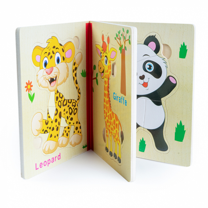 Puzzle din Lemn tip Carte - Elefant - Forest Animals Montessori [2]