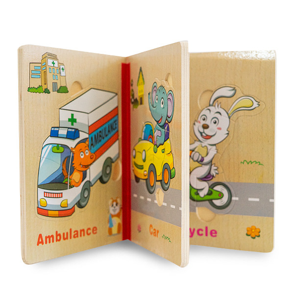 Puzzle din lemn tip carte Montessori [2]