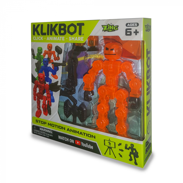 Robot articulat transformabil - figurina KlikBot - Orange [1]