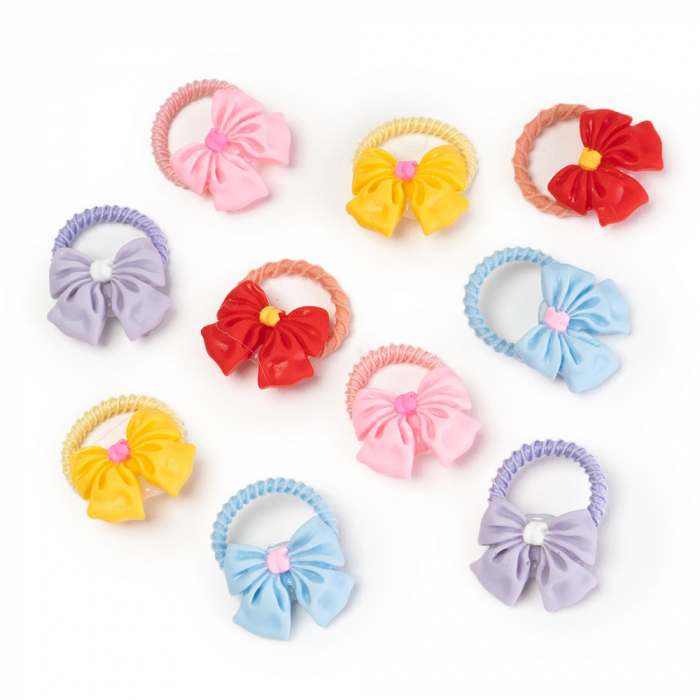 Set 10 Elastice de Par pentru Fetite - Fundite Set 10 Elastice de Par pentru Fetite - Fundite