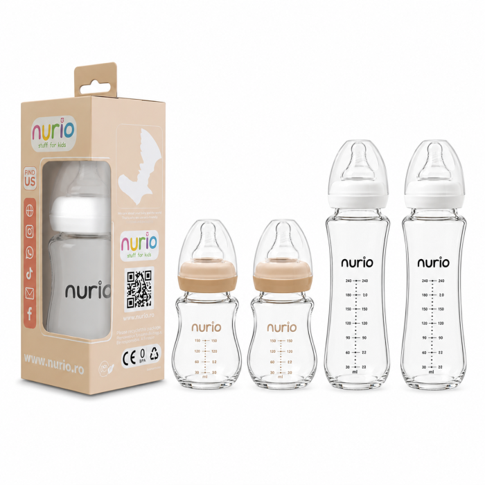 Set 4 Biberoane din Sticla Borosilicata Nurio [3]