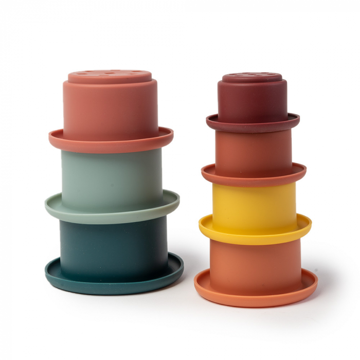 Set Jucarii Montessori Cupe pentru Stivuire din Silicon - 7 Piese [2]