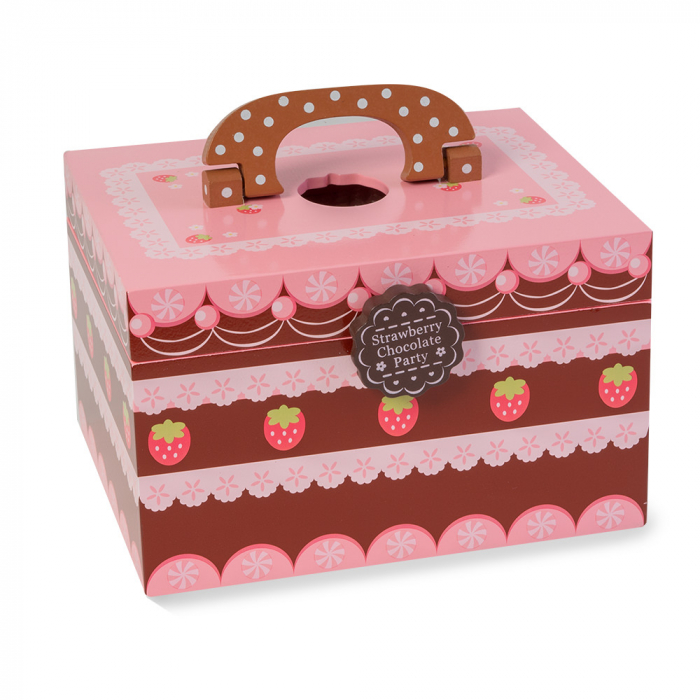 Set de ceai si dulciuri din lemn în cutie - Strawberry Chocolate Party [1]
