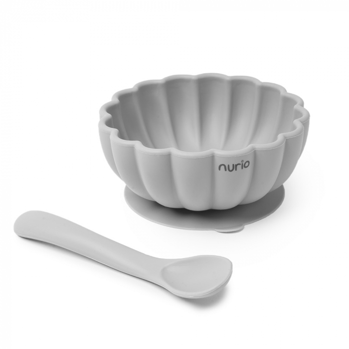 Set de Masa Bol si Lingurita din Silicon - Gri [2]